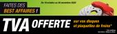 TVA Offerte sur les disques et plaquettes de freins
